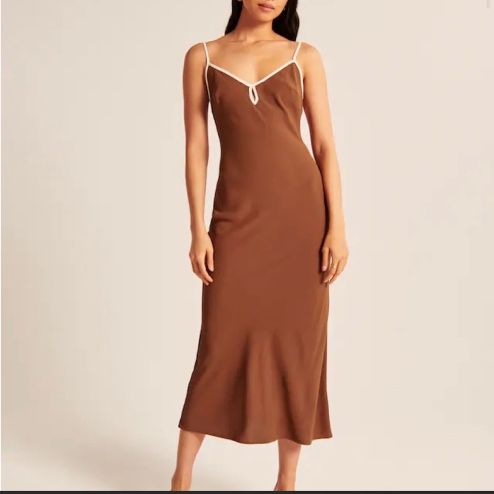 Abercrombie Keyhole Slip Midi/maxi dress - brown